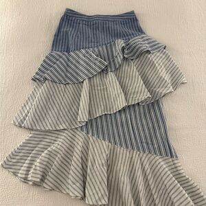 Urban Outfitters Asymmetrical Blue and White Skirt